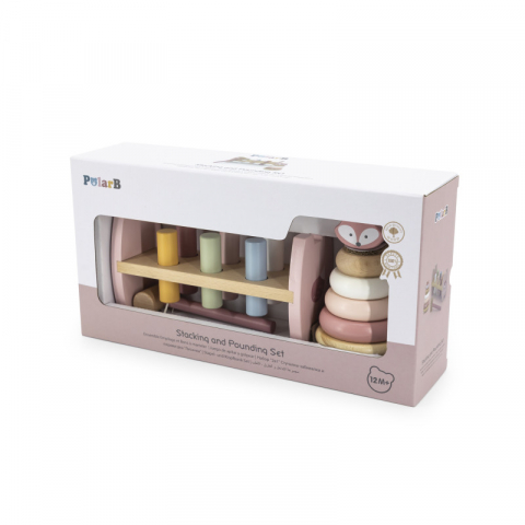 Játékok 3-5 éveseknek - Set stivuitor si mini banc cu ciocan, Vulpe, PolarB Viga
