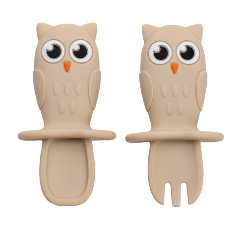 Set Tacamuri din silicon, AppeKids, OWL - Bubble Beige [4]