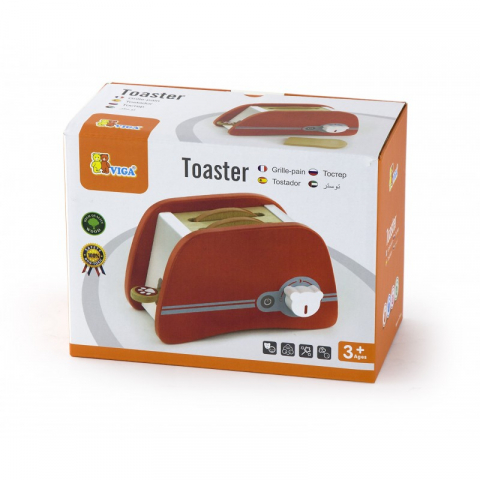 Játékok 3-5 éveseknek - Set Toaster din Lemn VIGA – Jucărie Educativă pentru Copii, Ideală pentru Joc de Rol și Dezvoltarea Abilităților Motorii