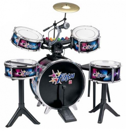 Zenei eszközök gyerekeknek - Reig-Musicales-Set-tobe-baterie-FLASH-cu-lumini-si-microfon