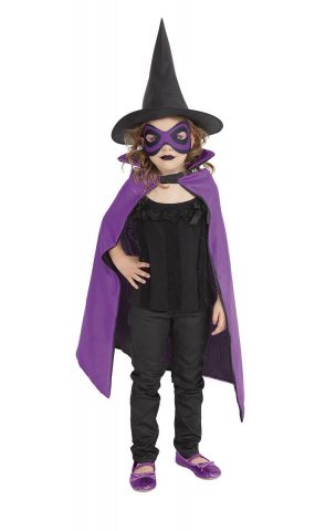 Gyerek Halloween jelmezek - Set Vrajitoare - Pelerina, palarie si masca