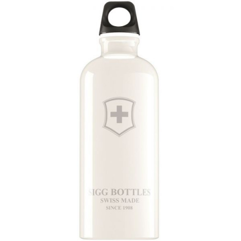 Játékok 3-5 éveseknek - SIGG Bidon din aluminiu SWISS EMBLEM WHITE  0.6l