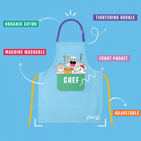 Chefclub kids-Sort de bucatarie pentru copii albastru, Chefclub Kids [2]