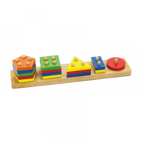 Jucarii 3-5 ani - Viga-Sortator-stivuitor de forme geometrice