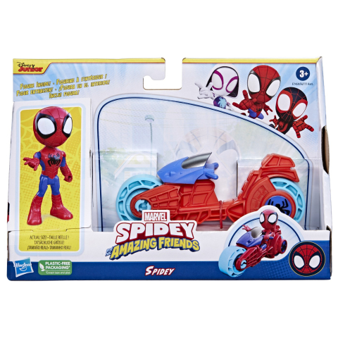 Oktató játékok - Spidey Prietenii Extraordinari Set Motocicleta Si Figurina Spidey 10Cm