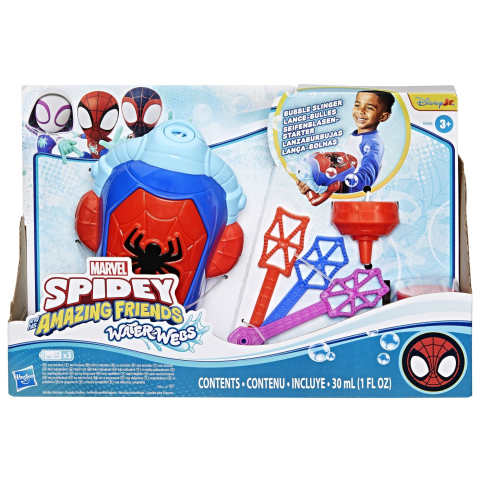 Oktató játékok - Spidey Si Prietenii Lui Uimitori Marvel Water Webs Lansator Bule De Sapun