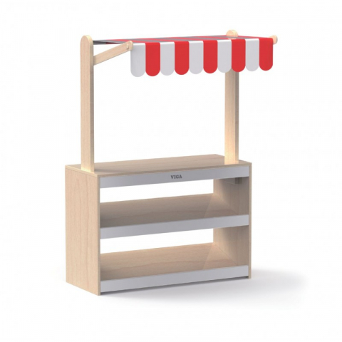 Stand de Magazin din Lemn VIGA – Jucărie Montessori pentru Joc de Rol, Structură Solidă și Design Atrăgător [3]