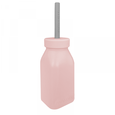 Jucarii 1-3 ani - Minikoioi-Sticla cu pai din silicon, Minikoioi - Pinky Pink