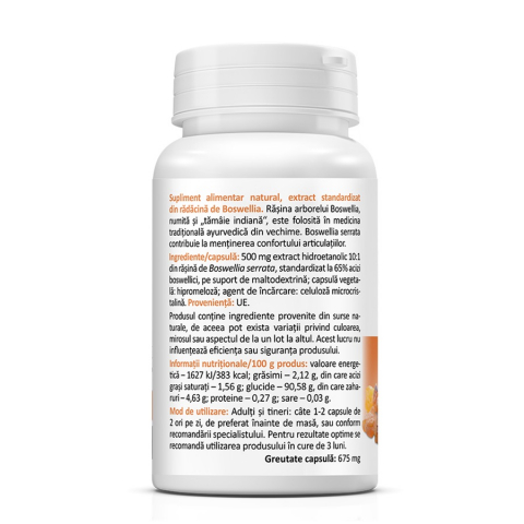 Supliment Alimentar Tamaie-Boswellia, 30 Capsule Vegetale, Zenyth [1]
