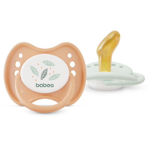 BABOO-Suzeta Ortodontica din Latex Calmy Baboo - Culoarea Piersica, 2 bucati, 0 luni+ [3]