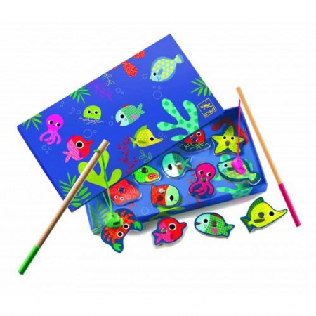 Játékok 3 éves kortól - Djeco-Joc-de-pescuit-magnetic-pesti-colorati