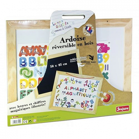 Materiale gradinita - Jeu-Jura-Tabla-din-lemn-reversibila-litere-si-cifre-58-x-45-cm