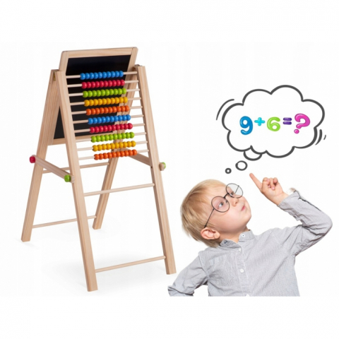 Ricokids-Tabla educationala cu doua fete si accesorii Ricokids RK-803, 66 x 45 x 32 cm, Natur [2]