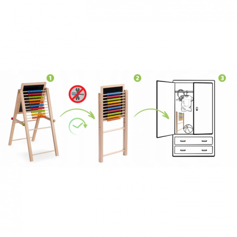 Ricokids-Tabla educationala cu doua fete si accesorii Ricokids RK-803, 66 x 45 x 32 cm, Natur [4]