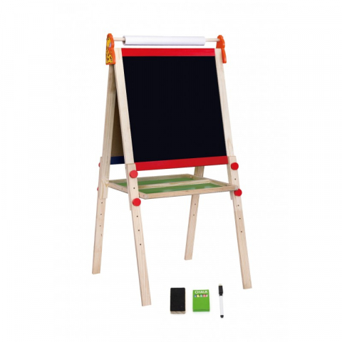 Jucarii 3-5 ani - Viga-Tabla educationala dubla - magnetica si neagra, cu accesorii