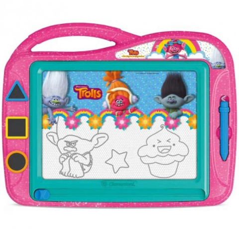 Jucarii 3-5 ani - Clementoni-Tabla magnetica pentru desenat, Trolls, 30 x 38 cm