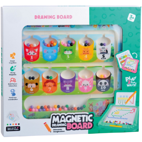 Oktató játékok - Tablita de desen 2 in 1 cu magneti - Culori si numere