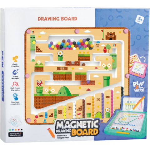 Oktató játékok - Tablita de desen 2 in 1 cu magneti - Labirint colorat