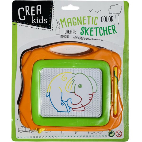 Játékok 3-5 éveseknek - Tablita magnetica mini pentru desenat, 16 x 14 cm, portocaliu/verde