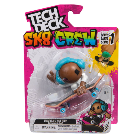 Jucarii educative - Spin Masters-Tech Dech Sk8 Crew Pachet Placa Si Figurina 9.6Cm Casti Albastre