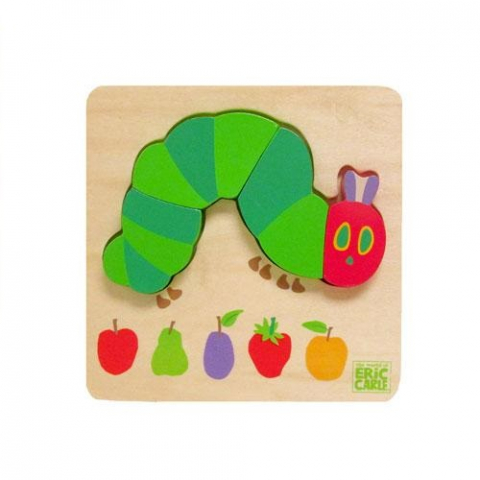 Jucarii sub 50 RON - Rainbow Designs-The Very Hungry Caterpillar | Joc puzzle din lemn Omida