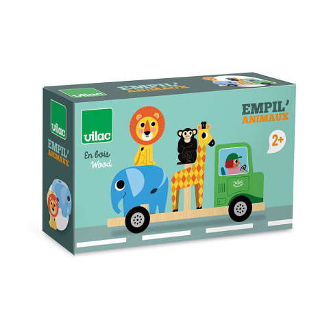 Tractor cu 4 animale - Jucarie de stivuire din lemn - Vilac [4]