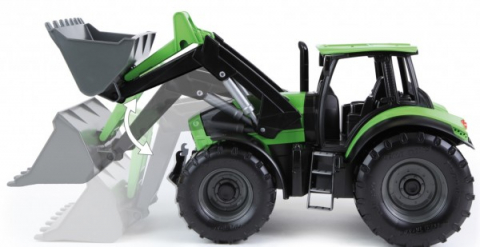 Cadouri botez - Tractor-cu-cupa-functionala-plastic-Deutz-Fahr-Agrotron-7250-Worxx-pentru-copii-45-cm-Lena