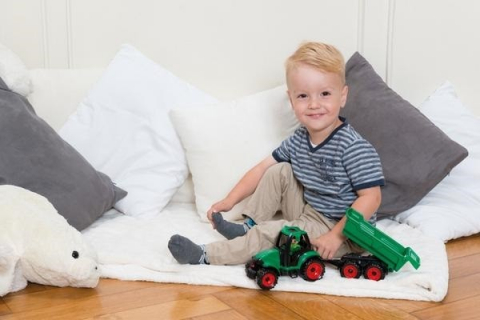 Cadouri botez - Tractor-cu-remorca-Lena-Truckies-pentru-copii-Verde-Lena