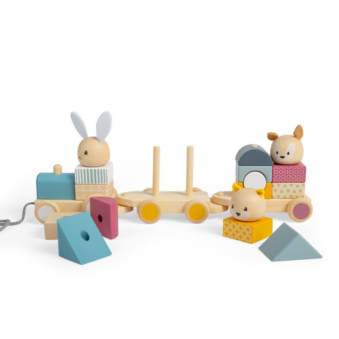 BIGJIGS Toys-Trenulet cu forme - Animalute vesele [7]