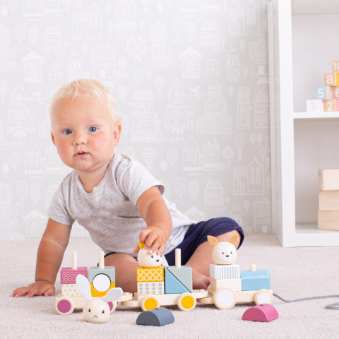 BIGJIGS Toys-Trenulet cu forme - Animalute vesele [1]