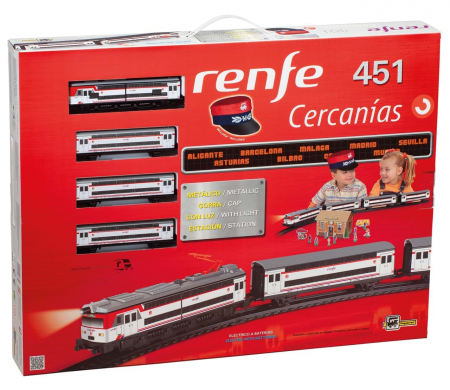 Pequetren-Trenulet electric calatori Cercanias RENFE 451 metalic, cu lumina si sapca conductor tren [4]