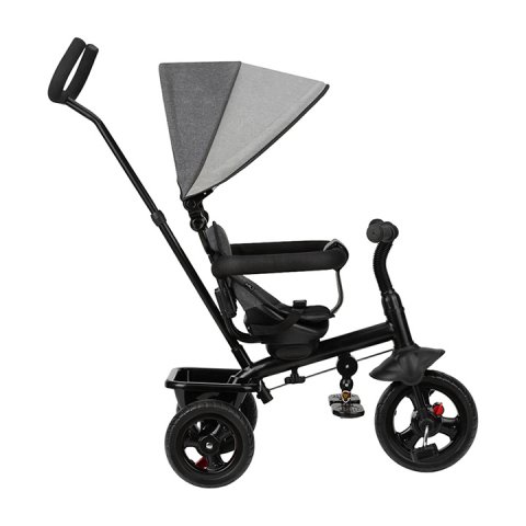 Tricicleta 5 in 1, MoMi IRIS Grey, Scaun rotativ 360, Suport pentru picioare detasabil [1]