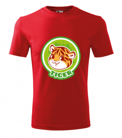 Bebeluc Print-Tricou Personalizat Alb cu Tigru Drăguț – Design Amuzant pentru Bărbați [2]