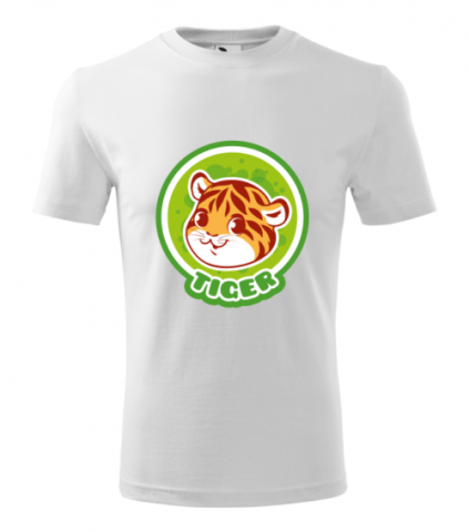 Személyre szabott ajándékok - Tricou Personalizat Alb cu Tigru Drăguț – Design Amuzant pentru Bărbați