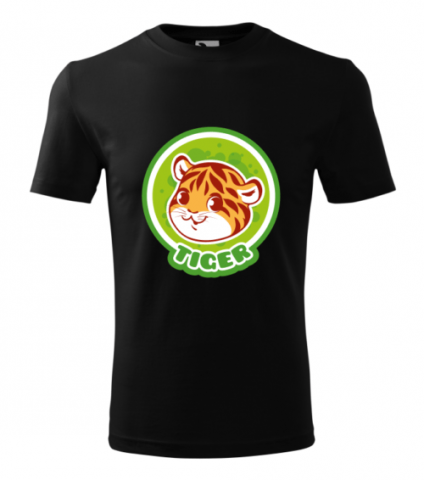 Bebeluc Print-Tricou Personalizat Alb cu Tigru Drăguț – Design Amuzant pentru Bărbați [3]