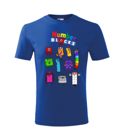 Tricou Personalizat Albastru ''Number blocks'' pentru Copii 3