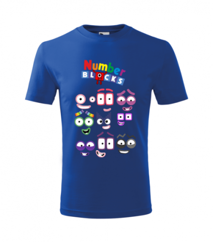 Tricou Personalizat Albastru ''Number Blocks" pentru Copii