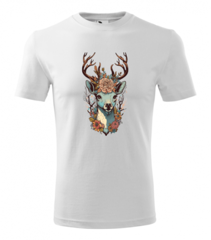 Cadouri personalizate - Bebeluc Print-Tricou Personalizat - Cerb Floral Artistic