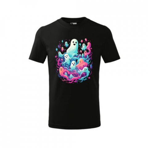 Cadouri personalizate - Bebeluc Print-Tricou Personalizat Copii Halloween – Fantome Colorate și Vesele
