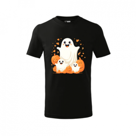 Cadouri personalizate - Bebeluc Print-Tricou Personalizat Copii Halloween – Fantome Drăgălașe și Dovleci