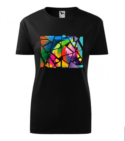 Cadouri personalizate - Bebeluc Print-Tricou Personalizat cu Design Geometric de Cal Colorat - Artă Modernă și Stil Original