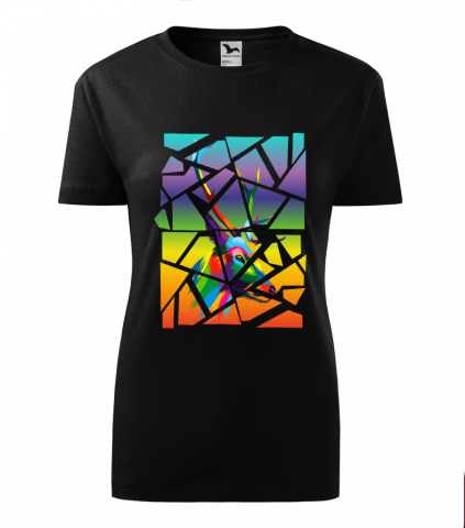 Cadouri personalizate - Bebeluc Print-Tricou Personalizat cu Design Geometric de Cerb Colorat - Artă Modernă și Stil Unic