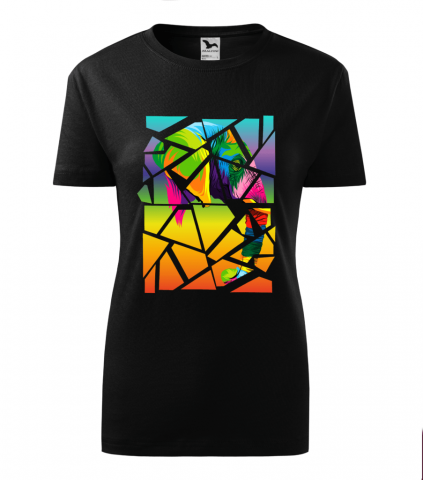 Cadouri personalizate - Bebeluc Print-Tricou Personalizat cu Design Geometric de Elefant Colorat - Artă Modernă și Stil Unic