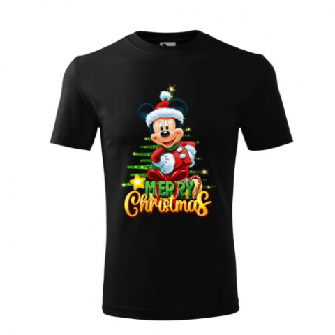 Személyre szabott ajándékok - Tricou Personalizat de Crăciun cu Personaj Animat și Mesaj Merry Christmas