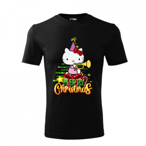 Személyre szabott ajándékok - Tricou Personalizat de Crăciun cu Personaj Animat și Mesaj Merry Christmas - Design Festiv