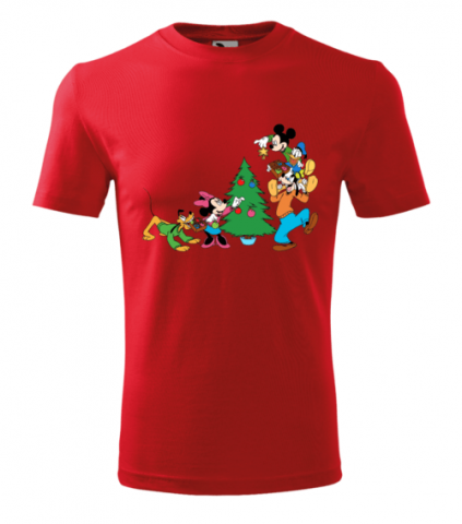 Személyre szabott ajándékok - Tricou Personalizat de Crăciun cu Personaje Animatice și Brad de Crăciun - Design Festiv