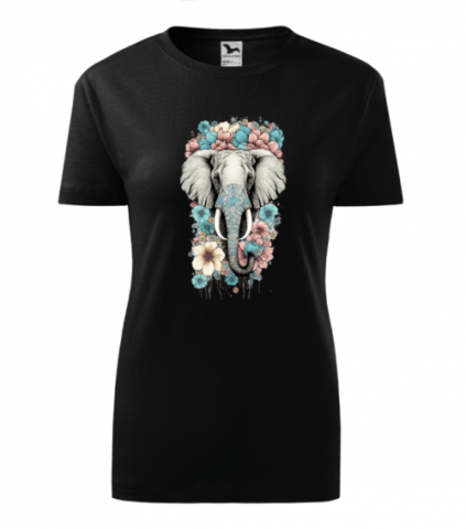 Bebeluc Print-Tricou Personalizat - Elefant Floral Artistic [2]