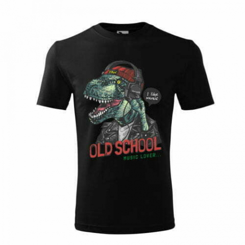 Személyre szabott ajándékok - Egyedi Old School zeneszerető dinoszaurusz póló - retro és menő design