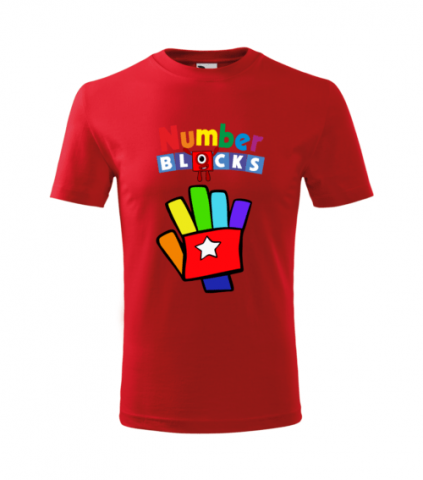 Tricou Personalizat Rosu ''Number blocks'' pentru Copii 2