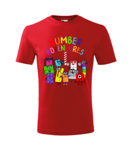 Tricou Personalizat Rosu ''Number blocks'' pentru Copii 4
